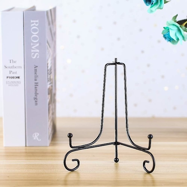 2 Pak Iron Display Stativ, Sort Jern Staffeli Plade Display Fotoholder Stativ, Viser Billedrammer, Dekorative Tallerkener, Tablets Og Kunst 4 Tommer 7 inch