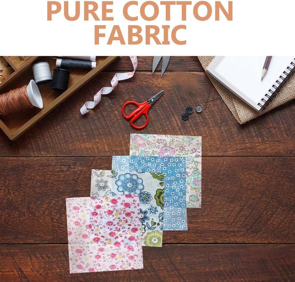 50 stk. rent bomulds-patchwork til gør-det-selv-quiltningsprojekter med blomsterprint