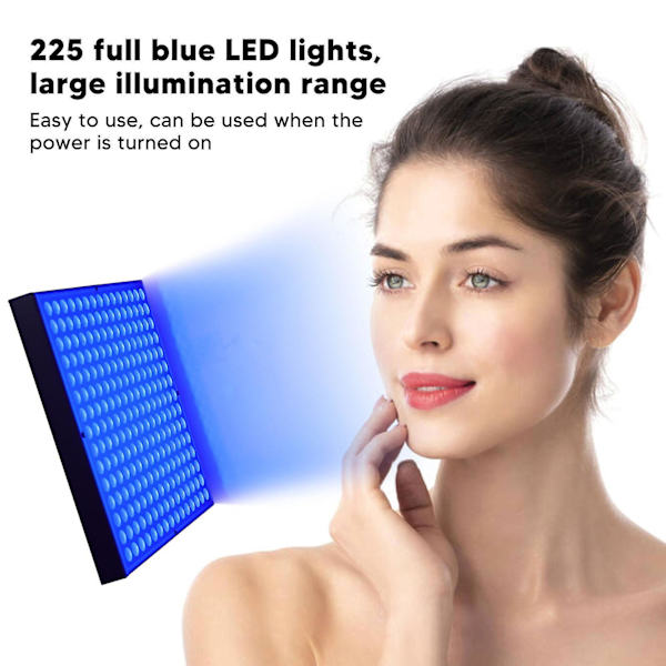 Solariumlampe 460nm Full Blå Terapi Lampe Selvsolbruningslys Med 225x LED 15W