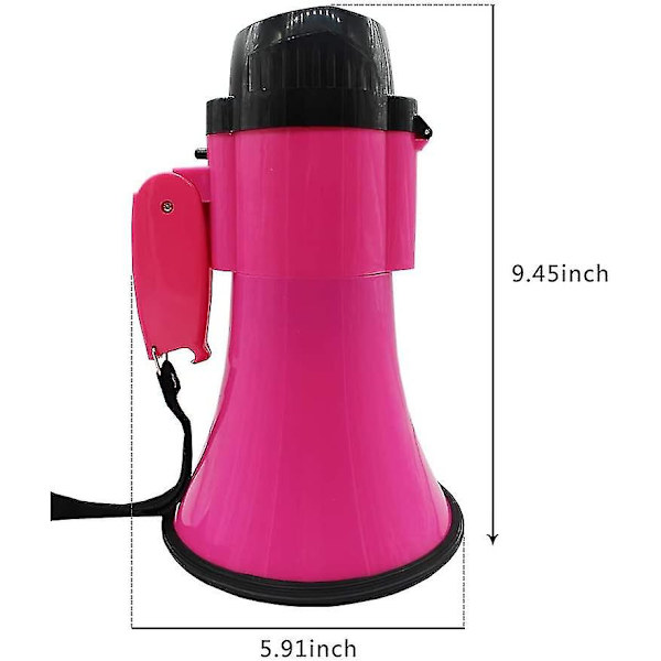 Bärbar Megafon Bullhorn 30 Watt Effekt Med Inbyggd Musik - Justerbar Volym
