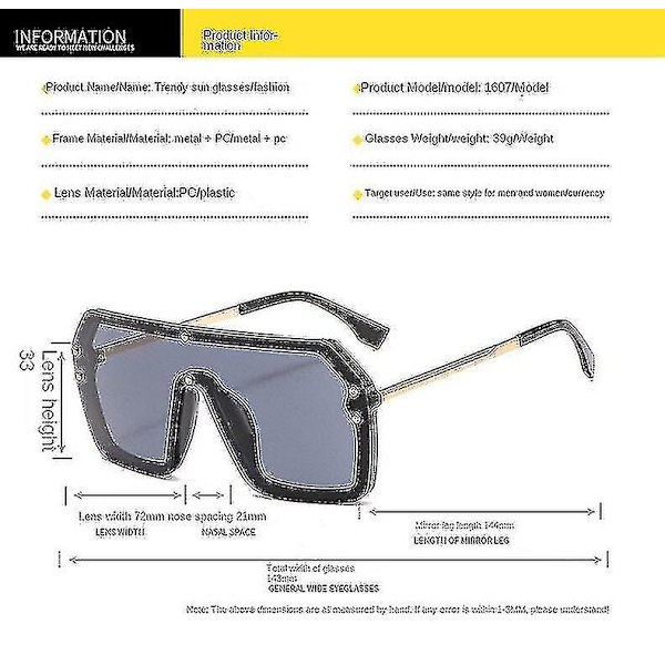 Solbriller Trendy F-bogstav Solbriller Enkeltlins