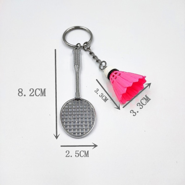 2 st Nyckelringar Badmintonhänge Dekorationer Tredimensionell Nyckelring För Souvenirer Priser Rose Red