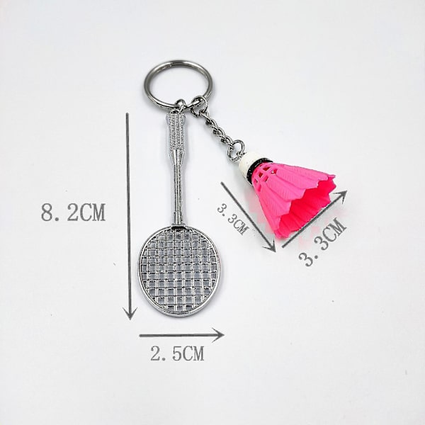 2 stk. Nøgleringe Badminton Vedhæng Dekorationer Tredimensionel Nøglering Til Souvenirpræmier Rose Red