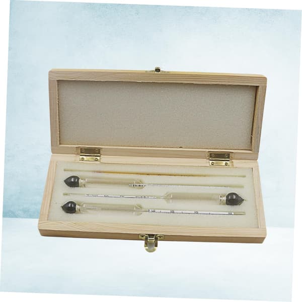 4 stk. alkoholtester kombination hydrometer termometer og konverteringstabel