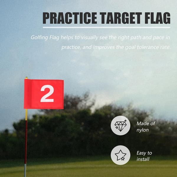 3 st golfputtingflaggor bärbara träningsflaggor numrerade golf för golfverktyg golfgreen