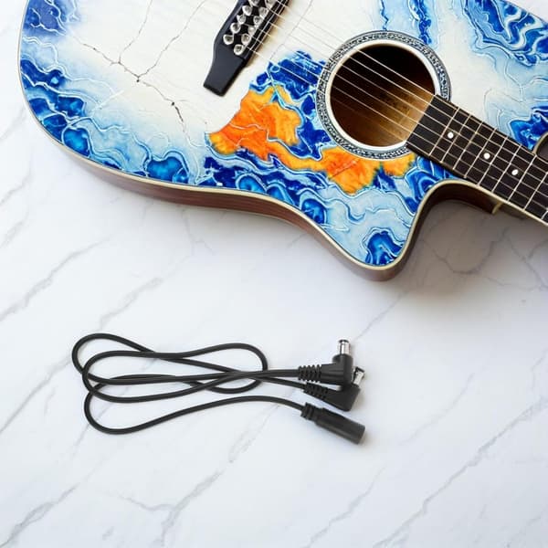 2 stk. gitar skjermkabel patchkabler for gitarpedaler med effektiv dobbel tilkobling