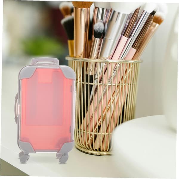 2 stk Mini Koffert Øyenvippe Oppbevaringsboks Reise Sminke Organizer Plast Etui Tom Oppbevaringsboks