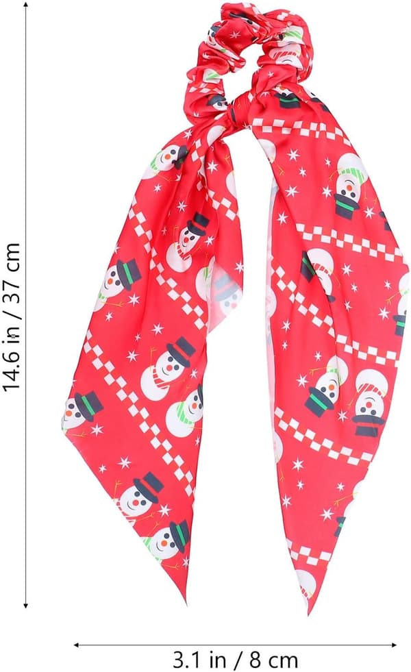 6 stk julebånd Scrunchy med lang hale Hårbånd Elastiske Hestehaleholdere Hår Scrunchy Elastikker til julefester