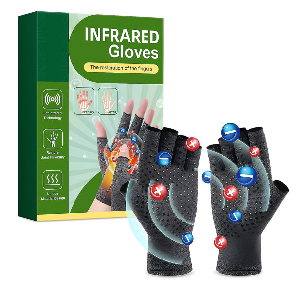 Infraröda handskar, handskar för artritvård, Terapeutiska infraröda handskar, lindra muskelsmärta Handskar för tumstelhet 2pair