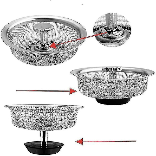 Rostfritt Stål Köksbänkfilter Slam Skärm 2 Stycken