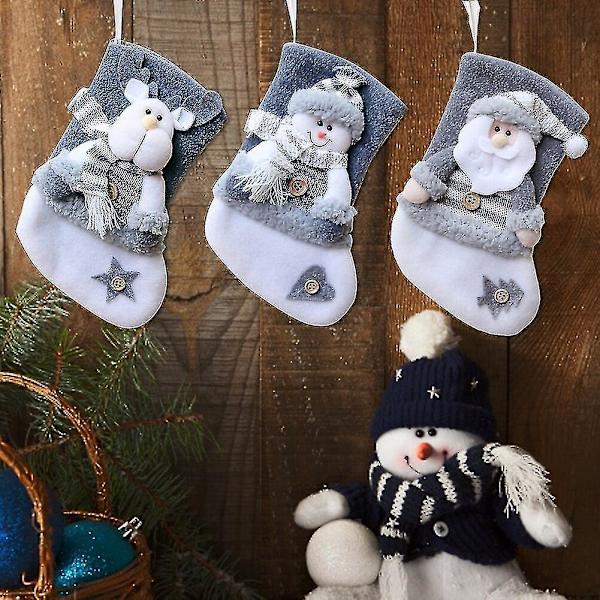 Julstrumpor 3D Tomte Snögubbe Rådjur Godispåse