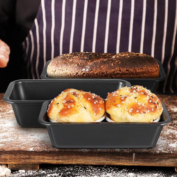 3 stk brødform toastform rektangulær karbonstål non-stick belegg solid konstruksjon sikker