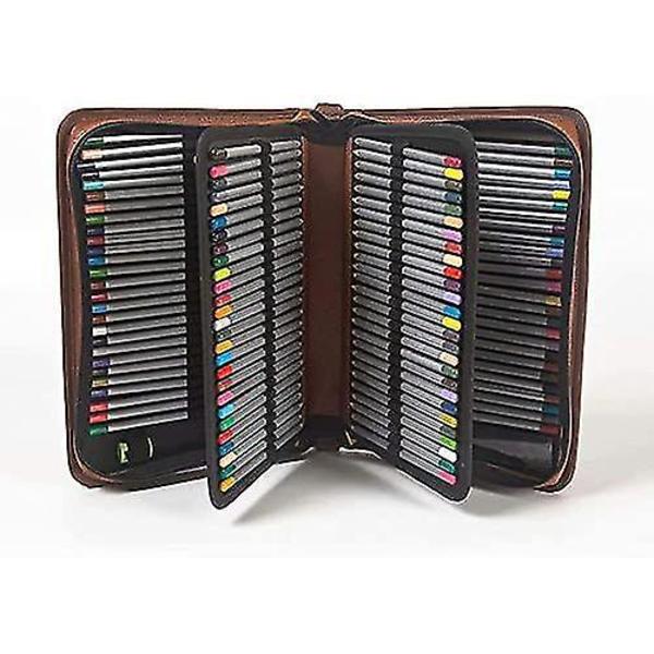 160 Slots PU Læder Blyantsæske Elever Pen Holder Organizer