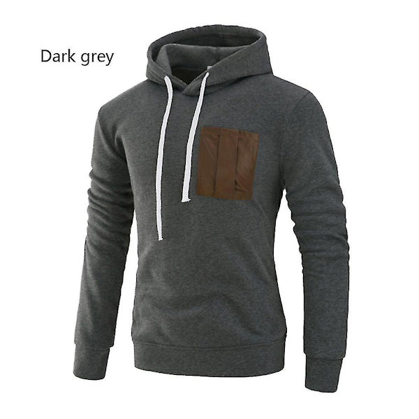 Hettegenser med lange ermer for menn, Patchwork