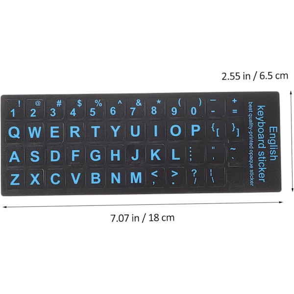 6 stk. Universal Engelsk Tastatur Klistremerke Erstatning Laptop Tastatur Bokstaver Klistremerker Sett Frostet Overflate