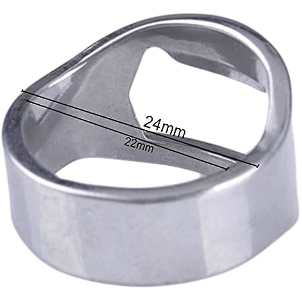 Monshop Ring Flaskeåbner Mini Flaskeåbner Ring Fingerringe Flaskeåbner - Rustfrit Stål 22mm