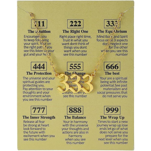 Htooo Nummerert Plattert Halskjede Med Meningsfylt 111 222 333 444 555 666 777 888 999 Vedheng Choker Numerologi Smykker For Kvinner