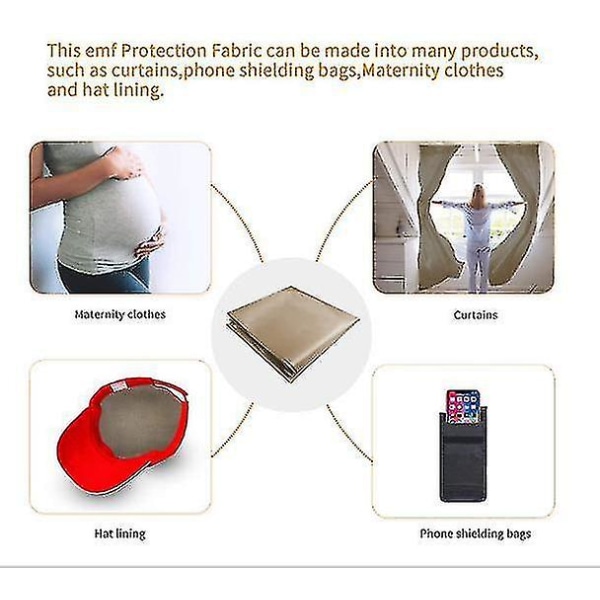 Emf Skydd Faraday Filt,, Anti-strålning Gravid Wrap, Magfilt Graviditet Baby Skydds Filt 1.1m-yuhao