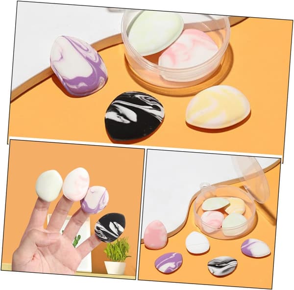 10 stk. dråbeformet pudderkvast makeup-svamp mini blød fluffy applikator