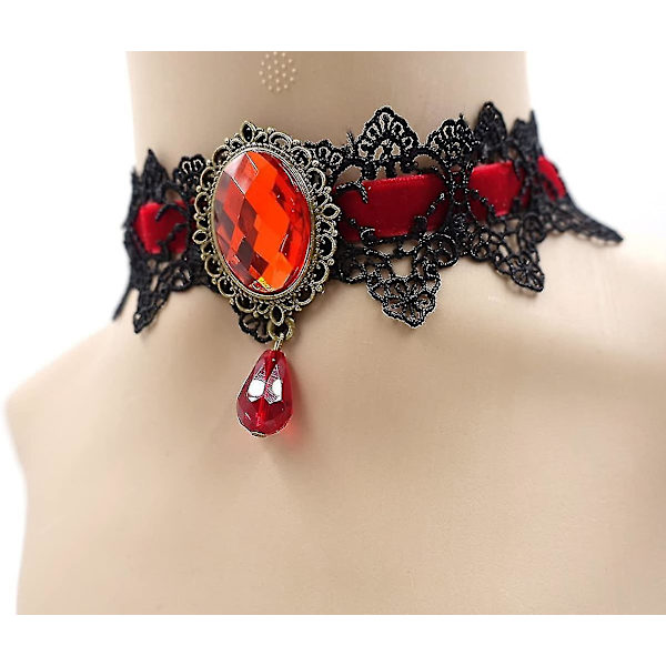 Retro Håndlavet Blonder Vampyr Choker Gotisk Halskæde