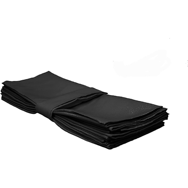 Firkantede Høj kvalitet Polyester Servietter, Dobbeltfoldet, Kant Servietter Black