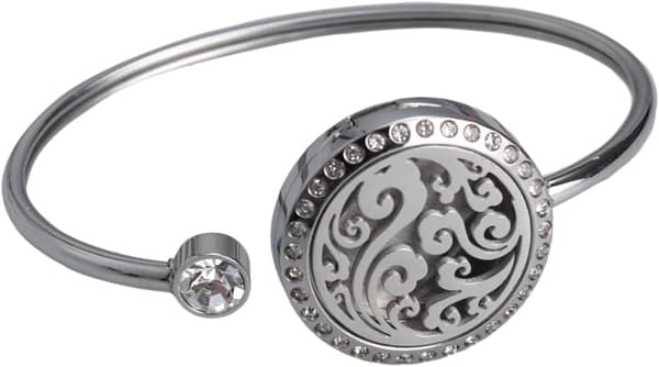 2 stk. hule oliediffuserarmbånd medaljon smykker til kvinder rustfrit stål armbånd æterisk olie diffuser puder
