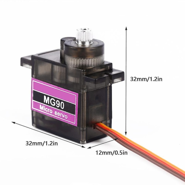 Svart 4.8V Mg90 Metallgirkasse Mikro Servo 9g for RC