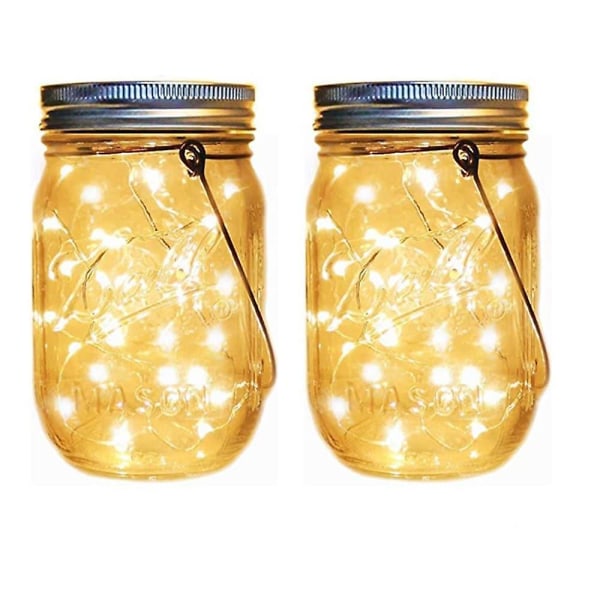 Ulkovalaistus Solar String Light 20 LED:tä Solar Mason Jar Lid Set