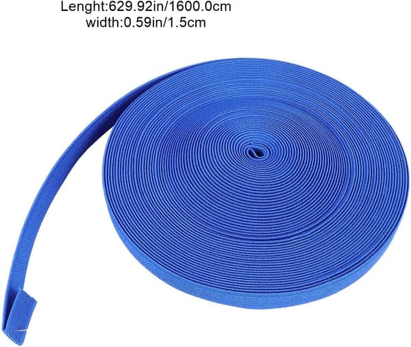 Fortykket blått elastisk bånd til sko, 16m DIY elastisk stropp laget av polyestergarn