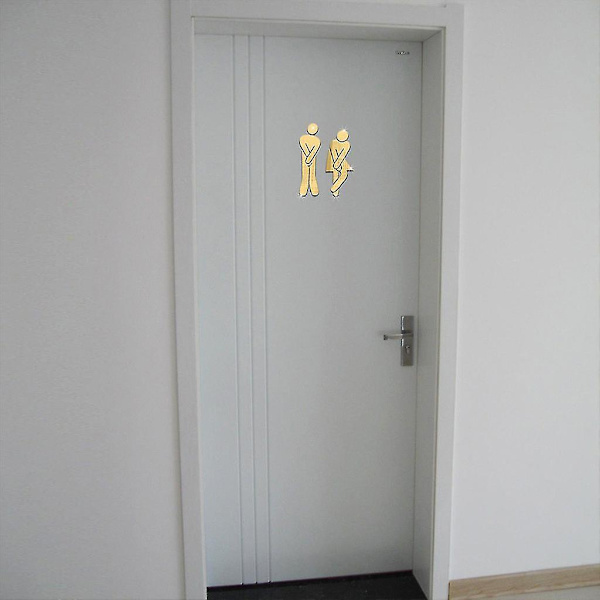 Taide-DIY-WC-kyltti kylpyhuoneeseen, mies ja nainen, vessa-kyltti, ovien tarvikkeet Black