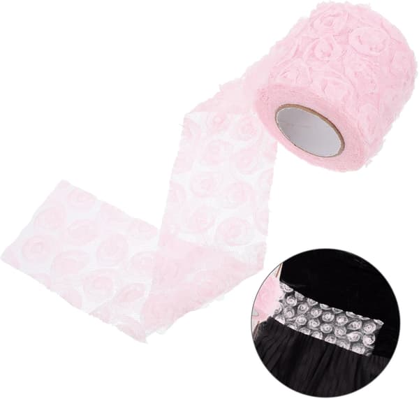 Brodert gasbindstoff for DIY-håndverk, delikat blomsterstofftilbehør