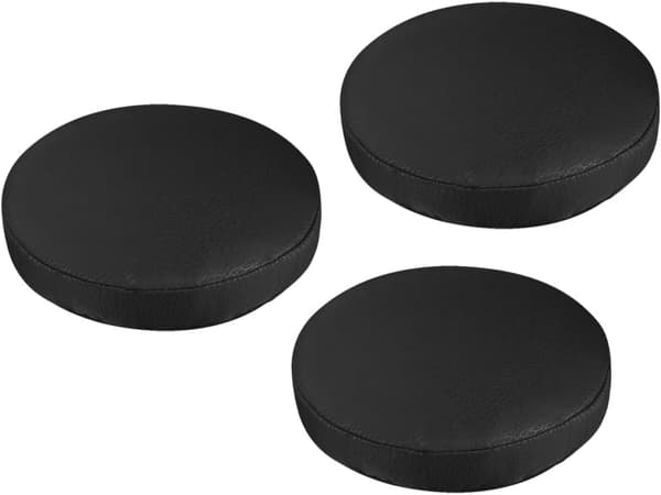 3 stk. runde krakkovertrekk, elastiske stolputetrekk, svart stoffsetebeskytter
