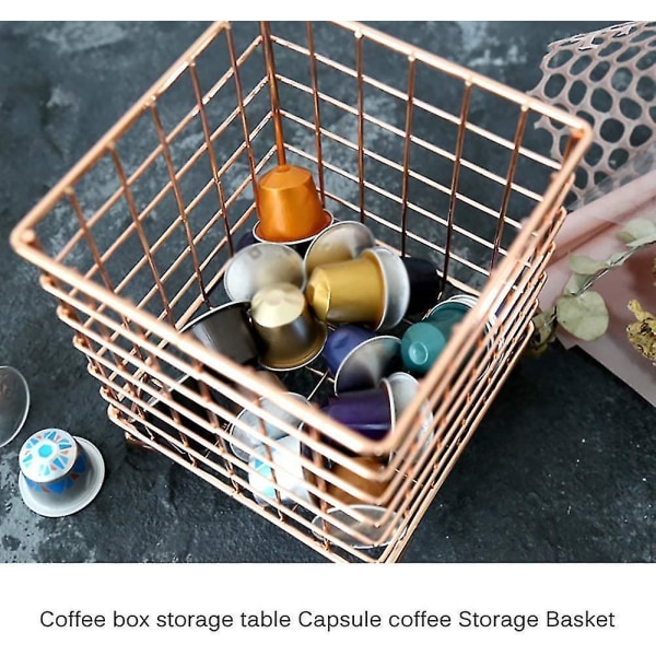 Kaffekapselholder Metalloppbevaringskurv Skrivebordsoppbevaring