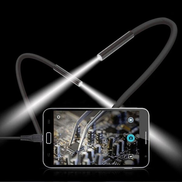 15 m vedenpitävä 6 LED USB Endoscope 7 mm linssipeili