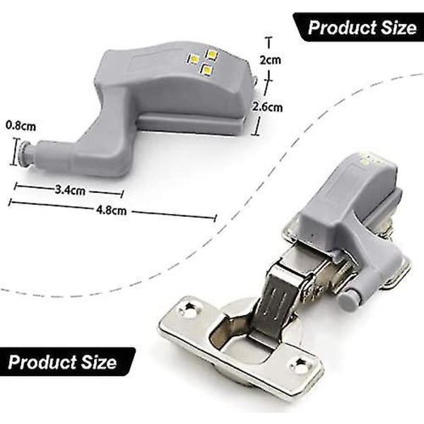10 stk Hengsel LED Hengsel Lys Skaplys Hengsel Lampe Sensor Lys Universal Gave