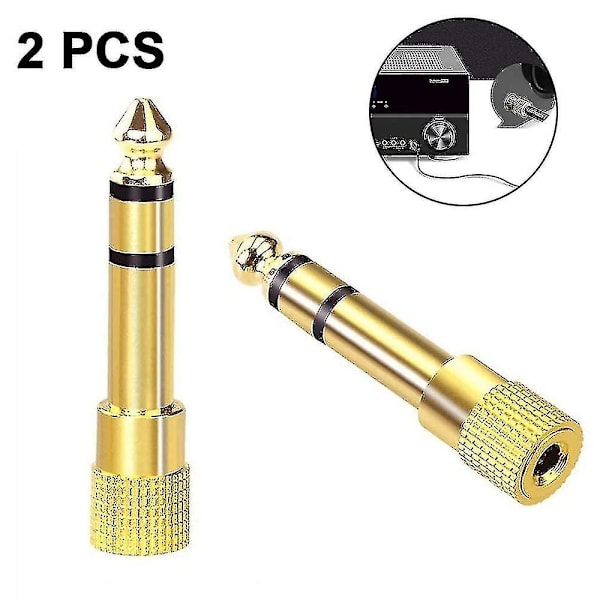 6,35 mm 1/4\" Han till 3,5 mm 1/8\" Hon Stereo Hörlursadapter Audio