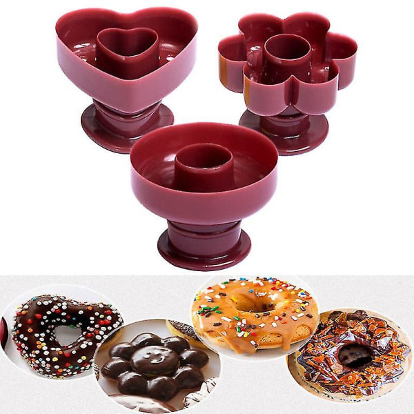 4 stk. Kakeformer Sett Rund Blomst Hjerteformet Kakeform Doughnut Mold Plast Bakeverktøy For Hjemmebakeri