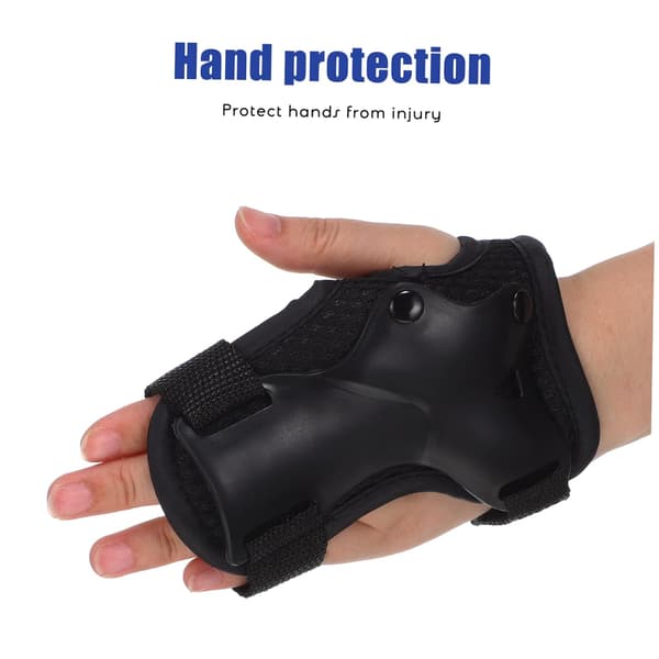 Barn Knä Armbåge Handledsskydd Set Förvaringsväska, Svart Cykling Skateboard Säkerhetsskydd Set