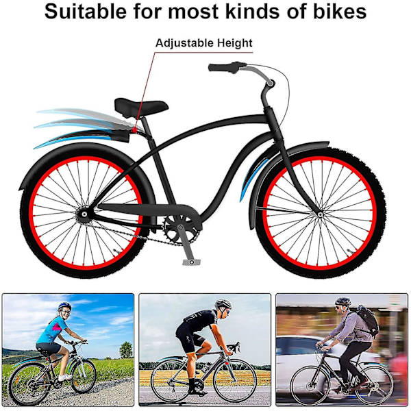 Cykelskärmssats, Justerbar Universal Vägcykel Fram Bak Cykelskärm Mountainbike Cykel Fender Plug-in Skärmtillbehör För Mtb Cit