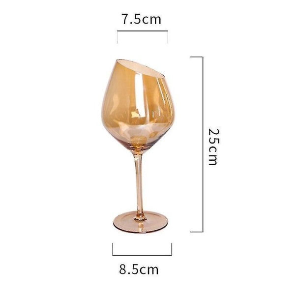 600ml Skråt Skåret Goblet Amber Rødvin Kop Champagne