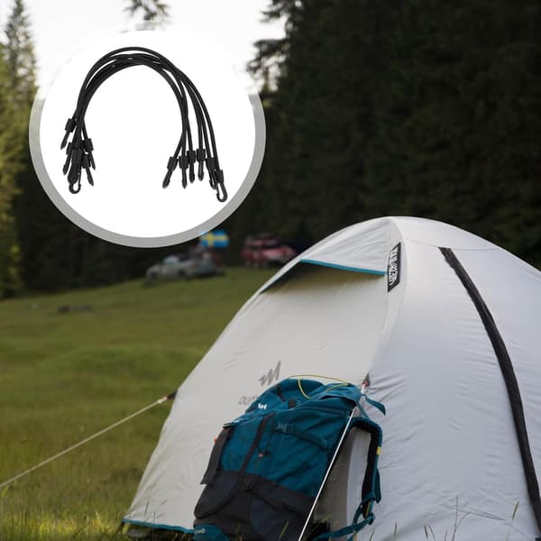 4 st elastiska gummiband med krokar, stretchiga bagageremmar för camping och väskfixering