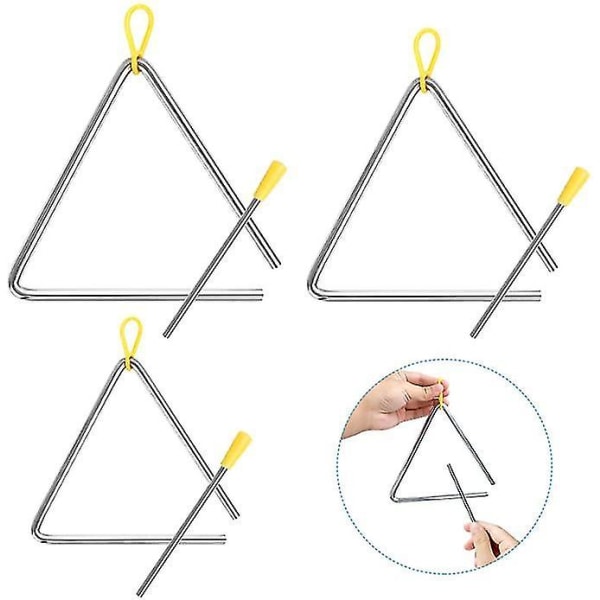 3 st Musical Triangles Hand Percussion Instrument