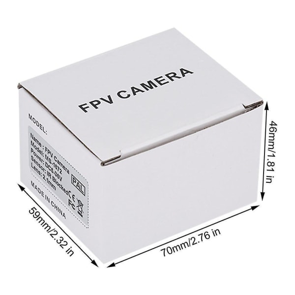 Mini Flygkamera för FPV 600TVL 2.1mm Lins DC 5-36V