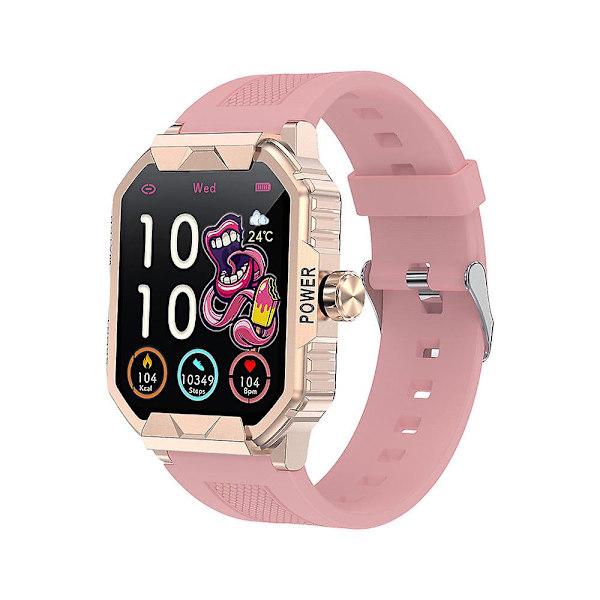 Smartwatch med Hjertefrekvens, Blodtryk, Blodilt, Bluetooth Opkald, Multifunktionel med Sportstilstand Black glue