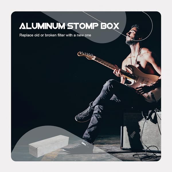 Stomp Box-kasse i aluminium for gitarpedal, sølv, solid erstatning, praktisk for gitareffekter
