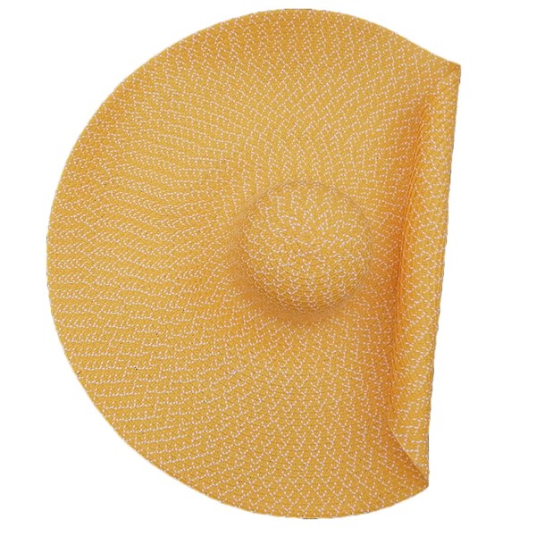 Oversized Skyggehat med Bred Skygge - Tom Hat til Udendørsaktiviteter Yellow white stripes