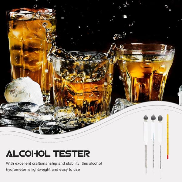 Vinhydrometer Glas Alkoholhydrometer med Termometer Bärbar Lätt att Använda Blandade Färger