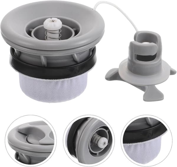 Uppblåsbar båtluftventilanslutning med plastpumpadapter för kajak och paddelbräda