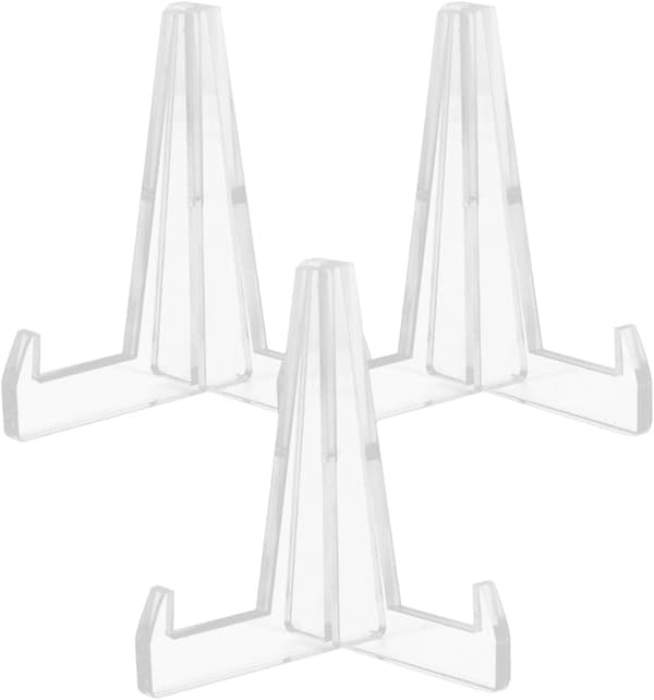 3 st akrylplattställ displayställ för koppar och medaljer, platsbesparande design
