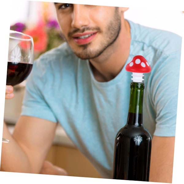 Vinflaskeforsegler 2 stk. Svampeformede Silikone Vinpropper til Konservering